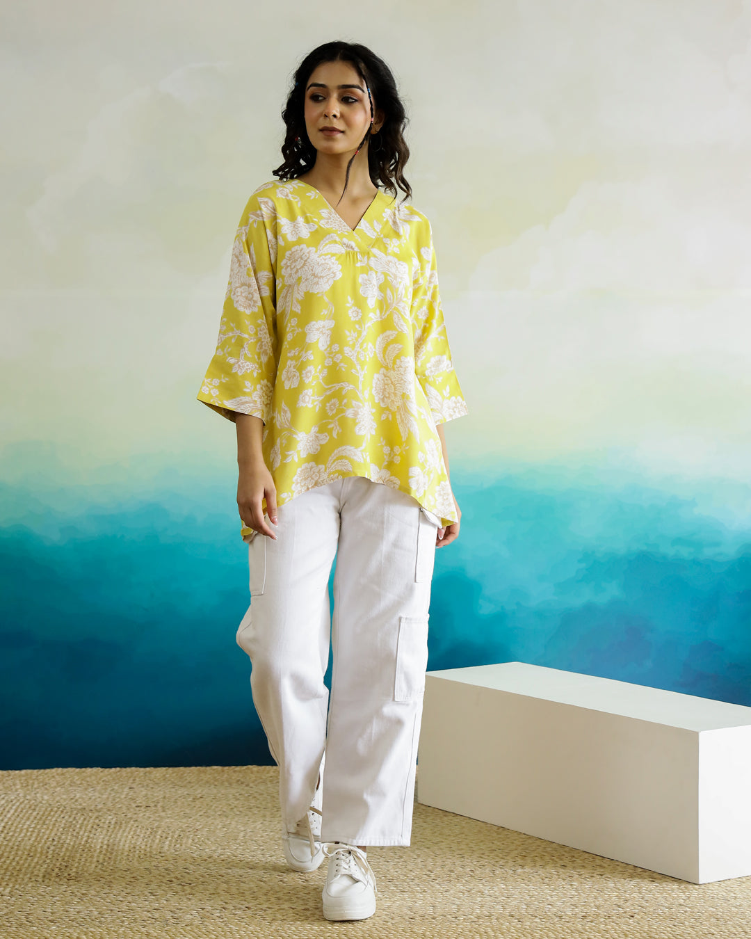 Printed Viscose Loose Fit Top
