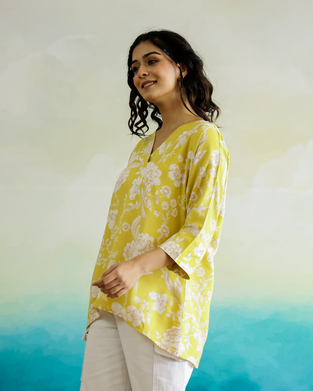 Printed Viscose Loose Fit Top