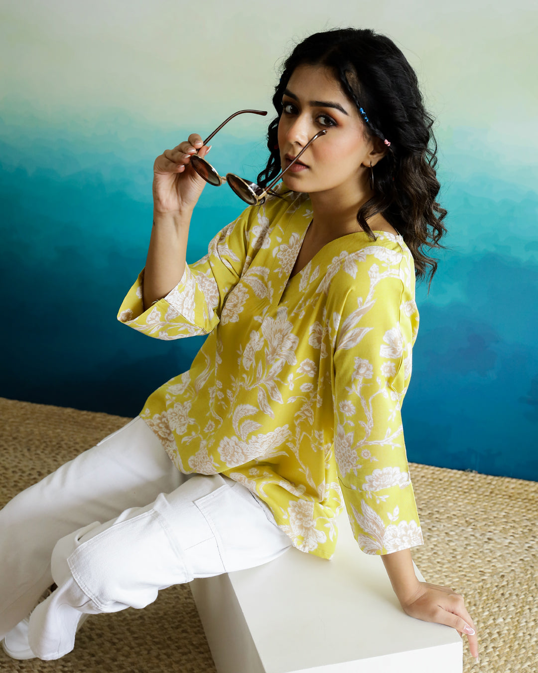 Printed Viscose Loose Fit Top