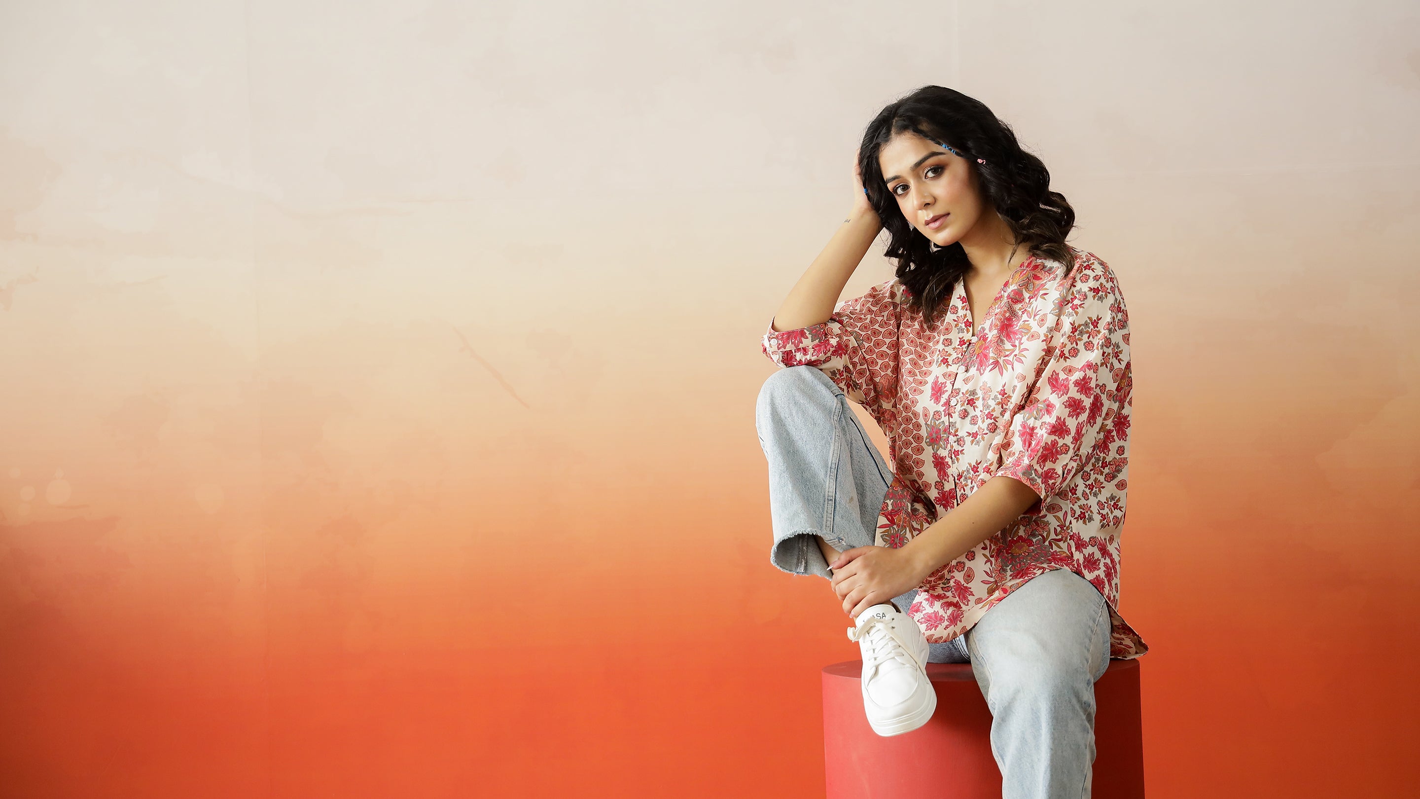 Floral Printed Cotton Top for Women