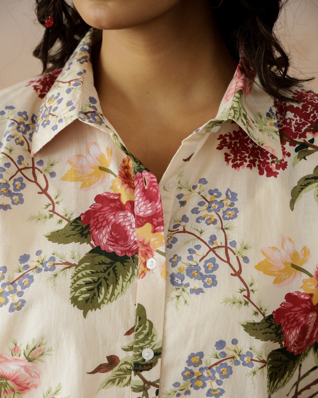 Flower Printed Cotton Top for Women
