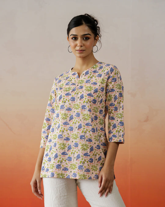 Floral Printed Cotton Top for Women