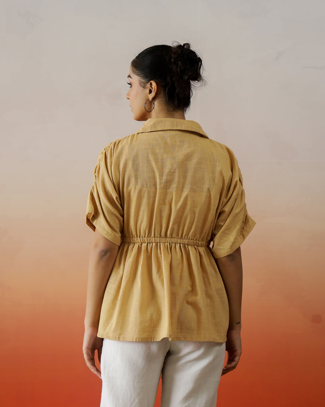 Solid Cotton Embroidered Top