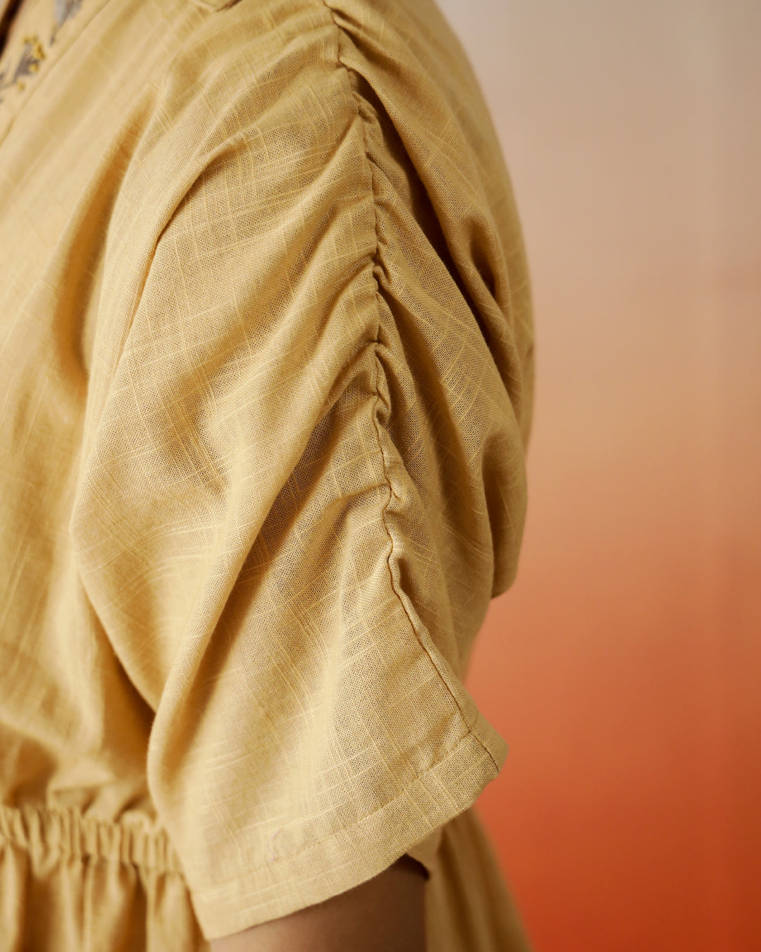 Solid Cotton Embroidered Top