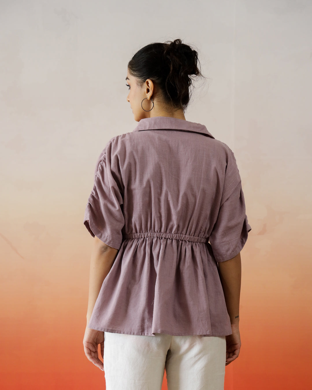 Solid Cotton Embroidered Top