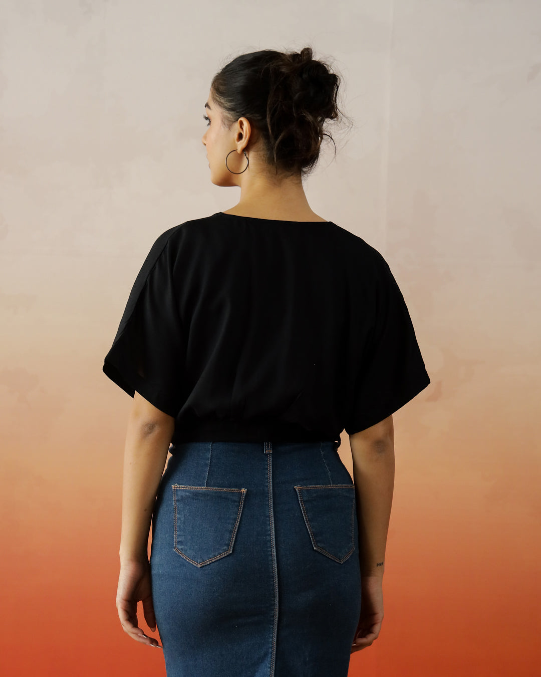 Black Crop Top for Women