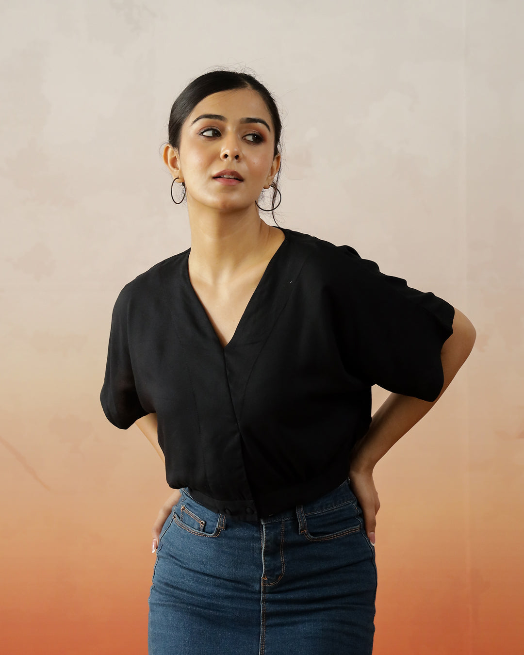 Black Crop Top for Women