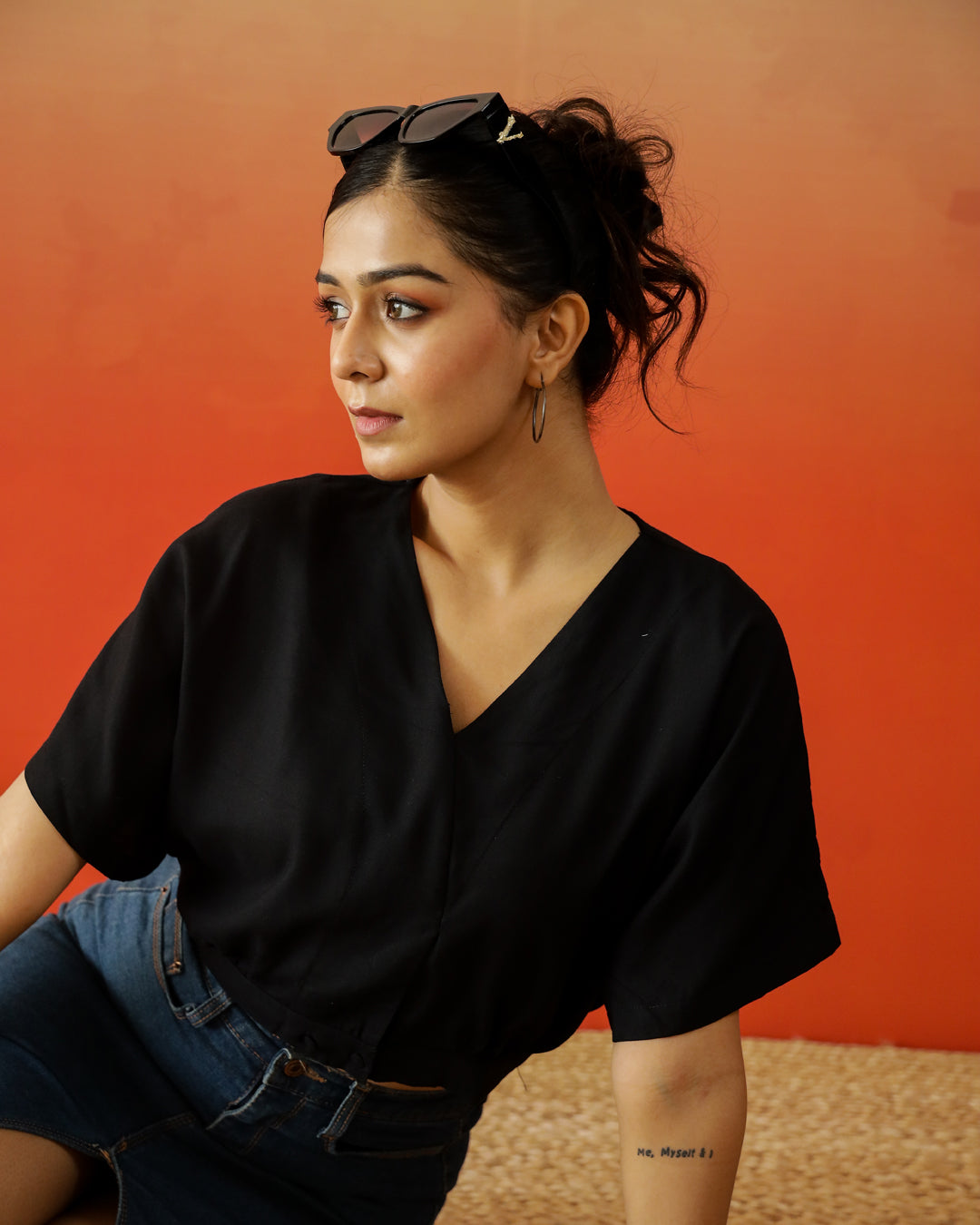 Black Crop Top for Women