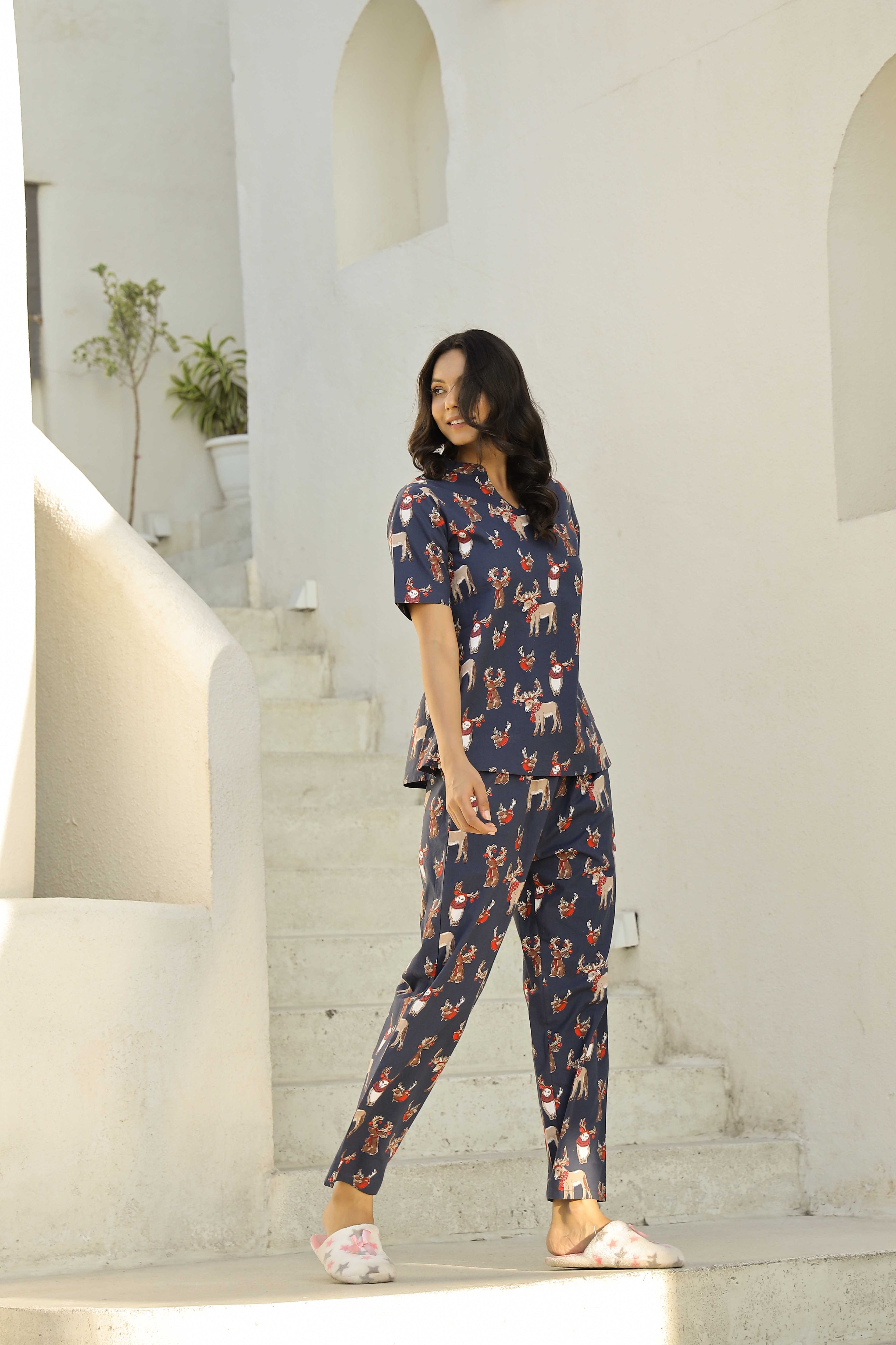 Blue Cotton Unicorn Sleep Set