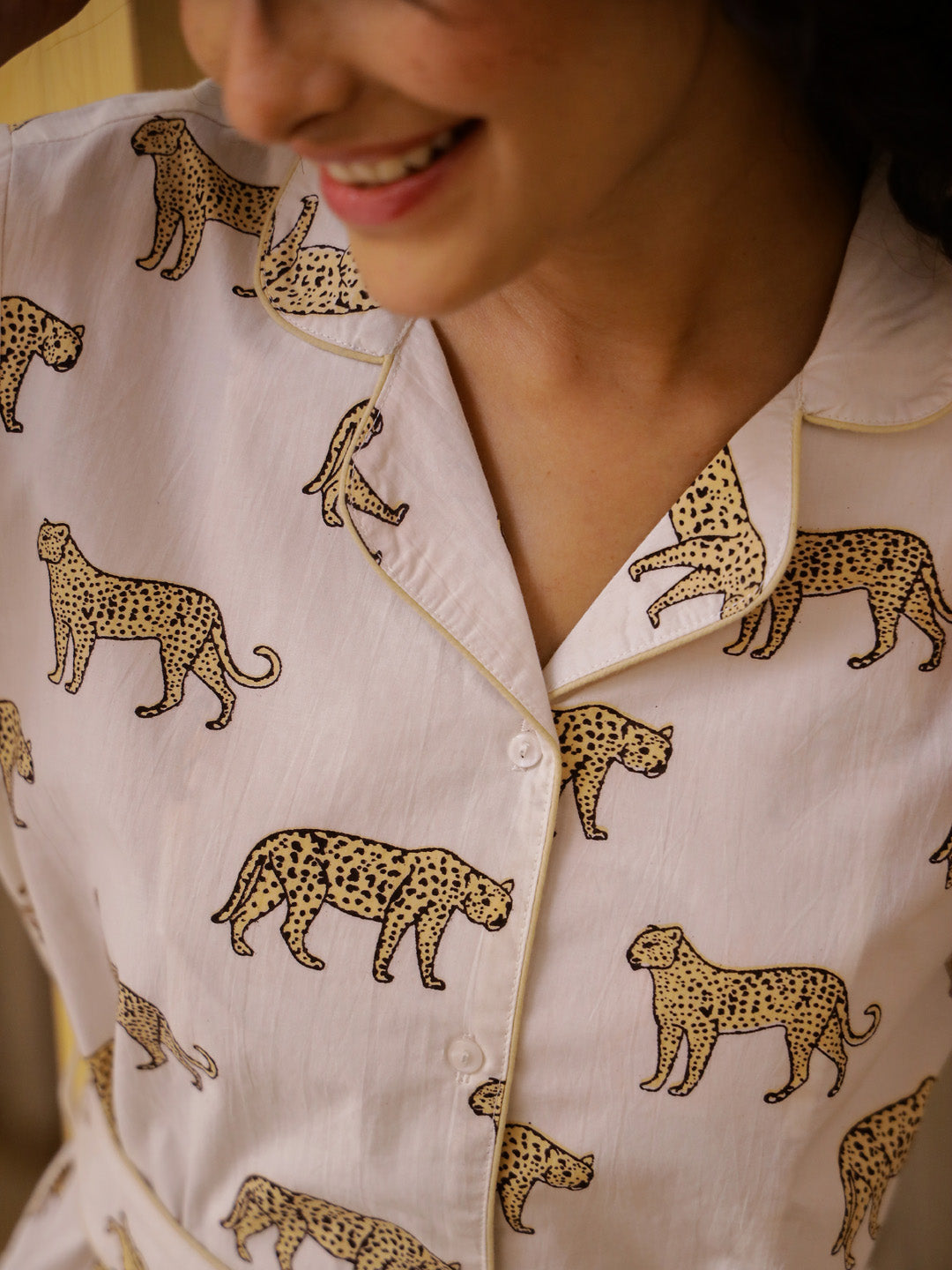 Animal Print Cotton Night Suit Set