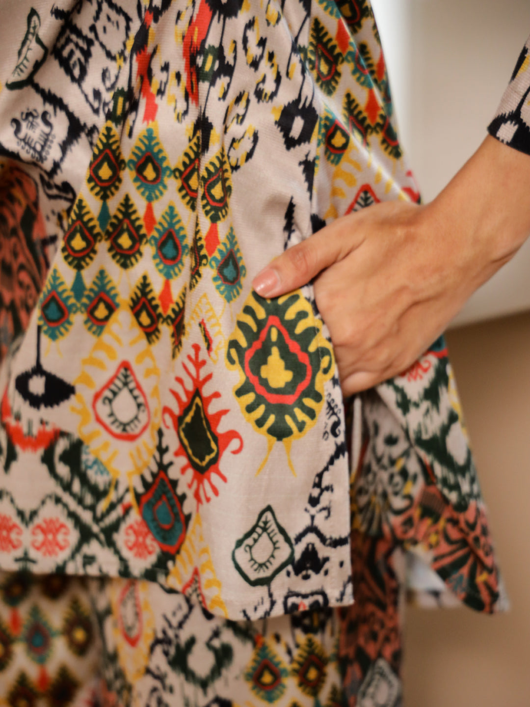 Multicolor Flower Printed Velvet Night suit/Coord