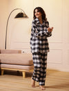 Black Checks Cashmere Winter Loungewear Set