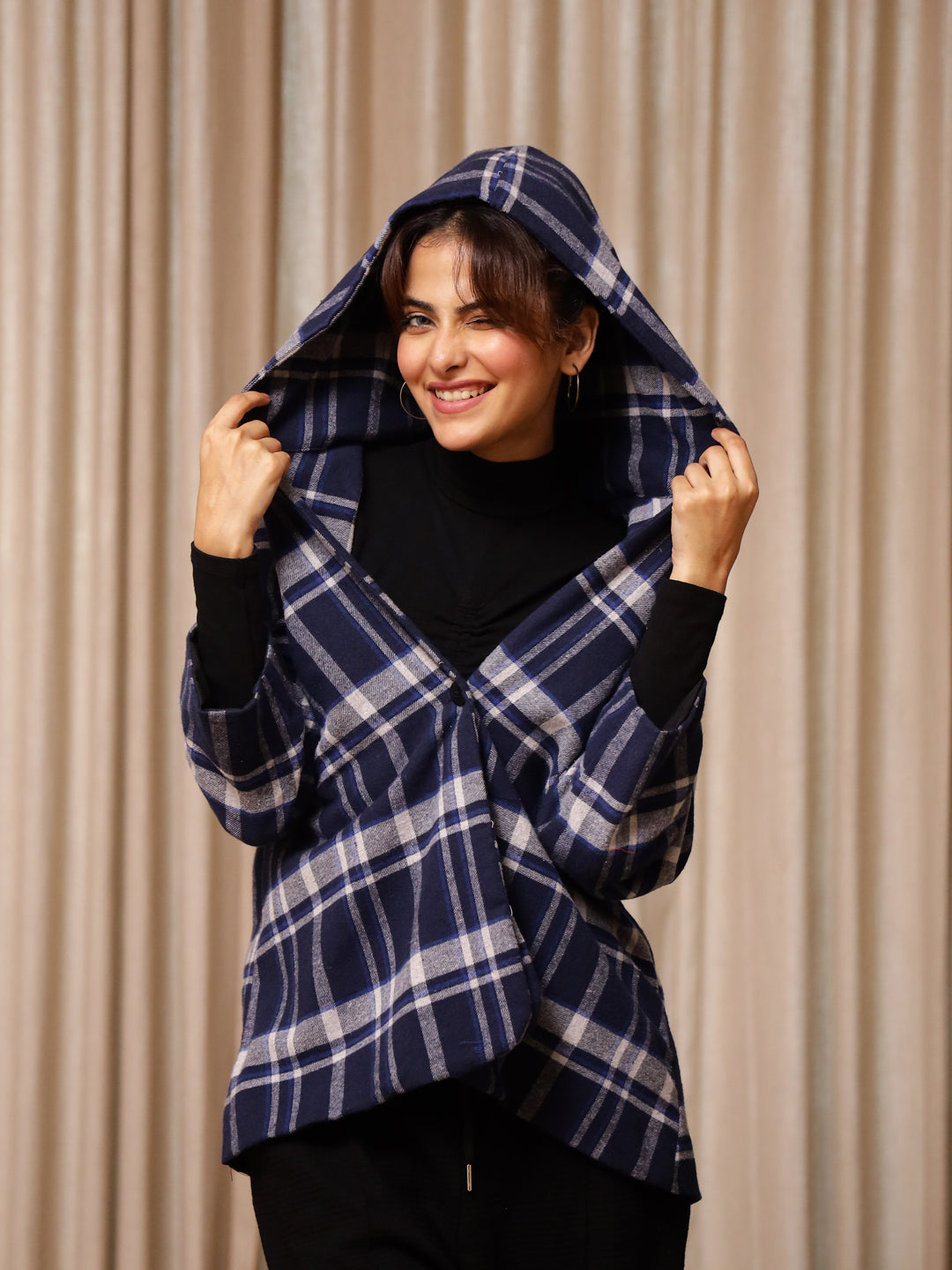 Blue Check Jacket for Women