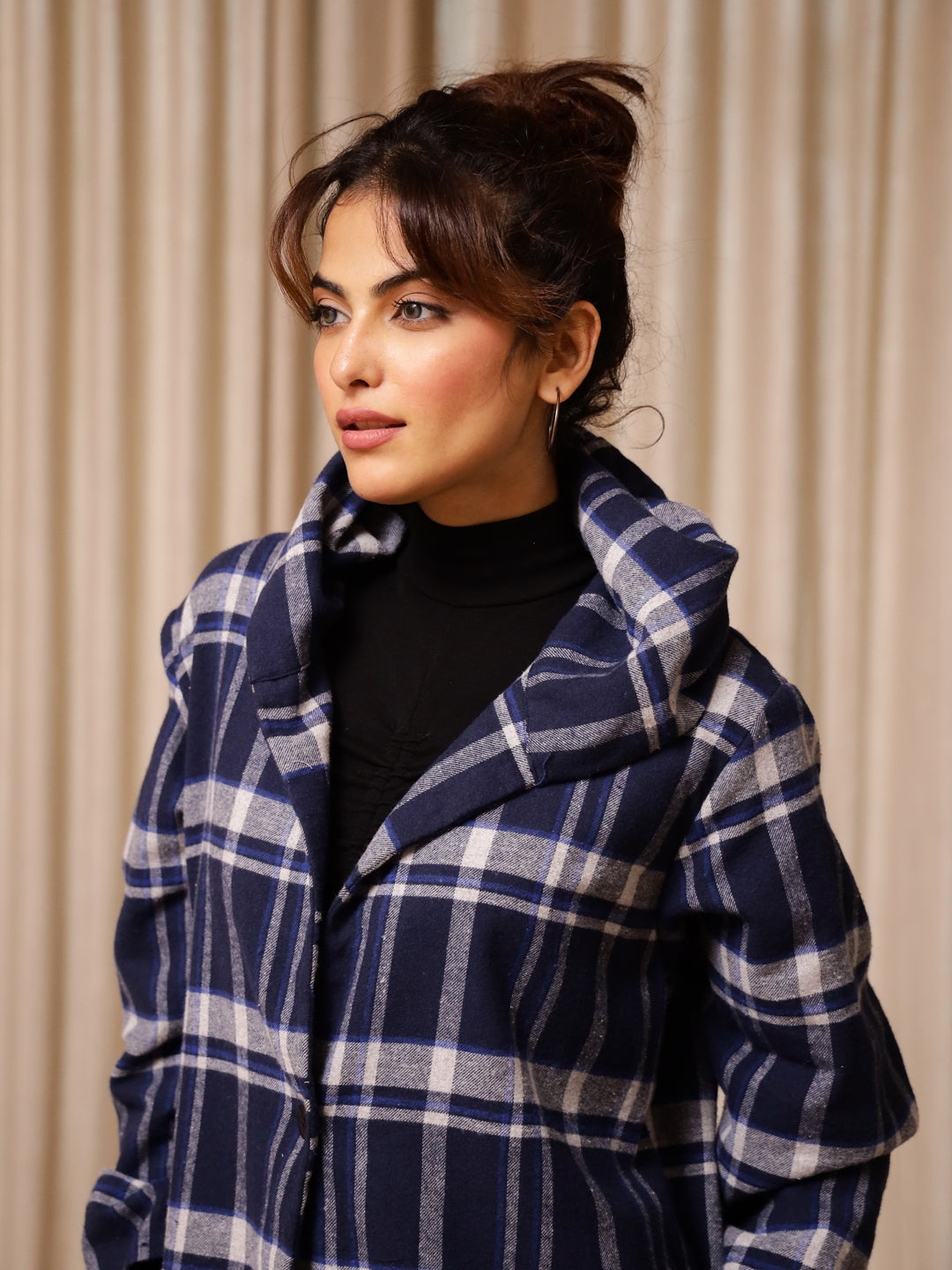 Blue Check Jacket for Women