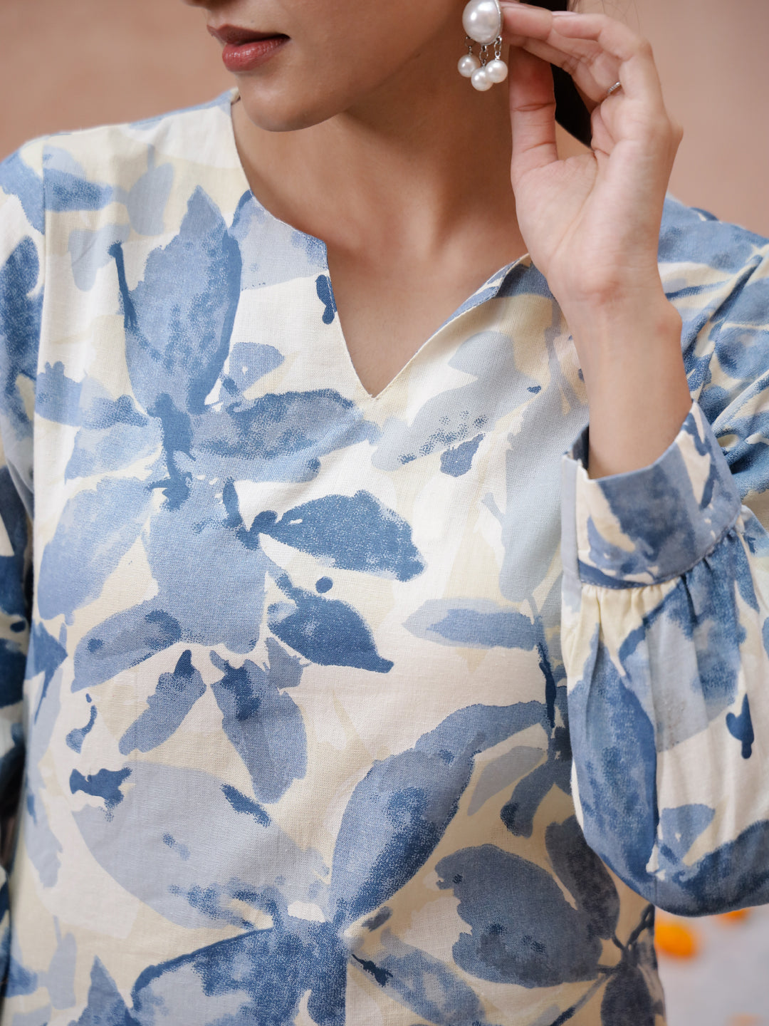 Floral Printed Kurta Set - SanskrutiHomes 