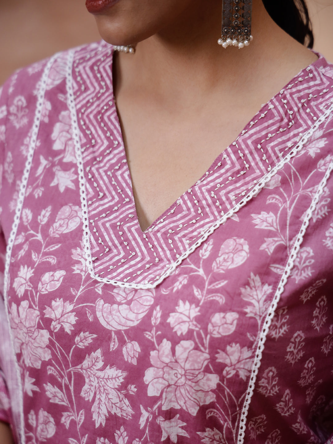 Floral Printed Kurta Set - SanskrutiHomes 