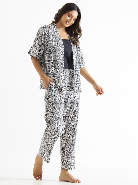 Zebra print Cotton Night SUIT