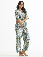 Cadet Green Cotton Loungewear Set