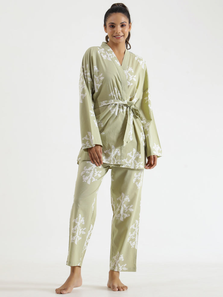 Floral leaf Night suit set