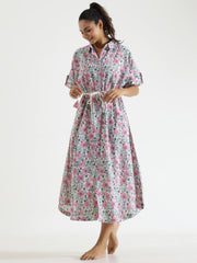 MIDI FLORAL Cotton NIGHT  Dress