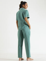 Green Solid Night Suit
