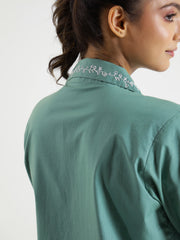 Green Solid Night Suit