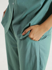 Green Solid Night Suit