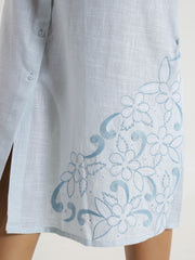 SOLID POWDER BLUE Cotton NIGHT  Dress