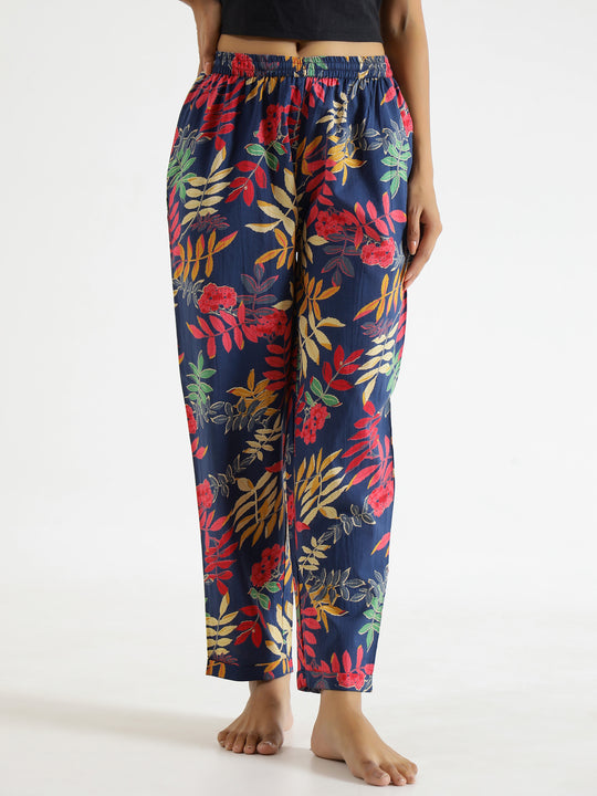 Indigo  Printed Pure Cotton Lounge Pants