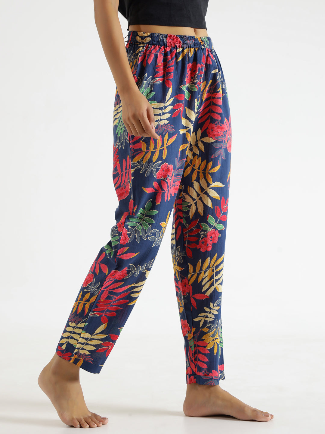 Indigo Printed Pure Cotton Lounge Pants - SanskrutiHomes 