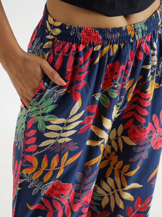 Indigo  Printed Pure Cotton Lounge Pants