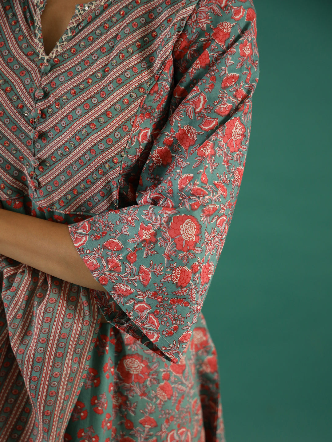 Set of 3 Flower Printed Kurta Set with Dupatta
