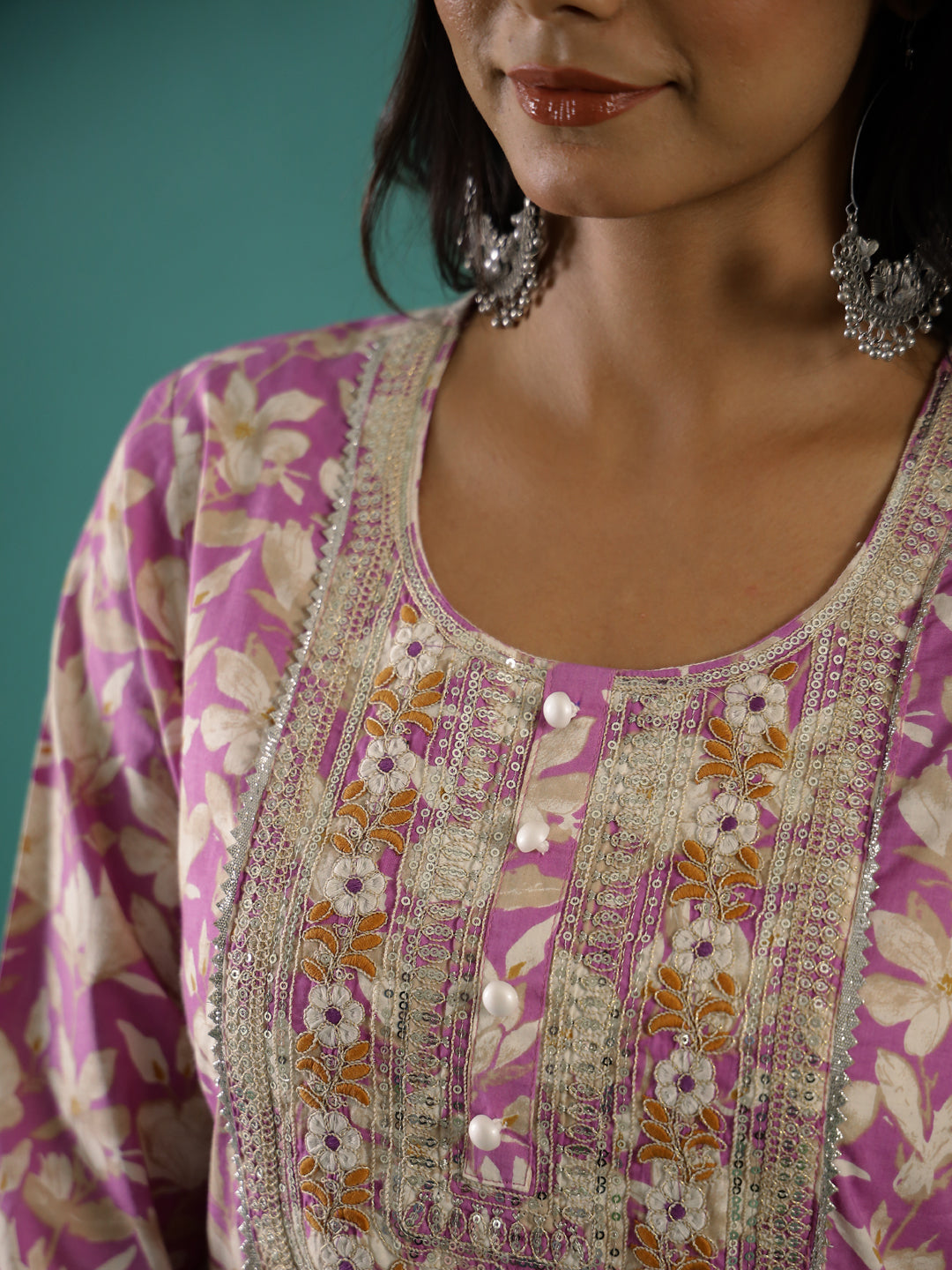 Pink Cotton Kurta Set with Dupatta - SanskrutiHomes 