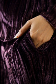 Wine Crushed Velvet Night Set