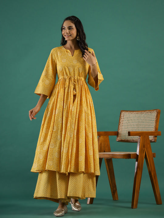 Ethnic Motifs Printed Cotton Kurta Set