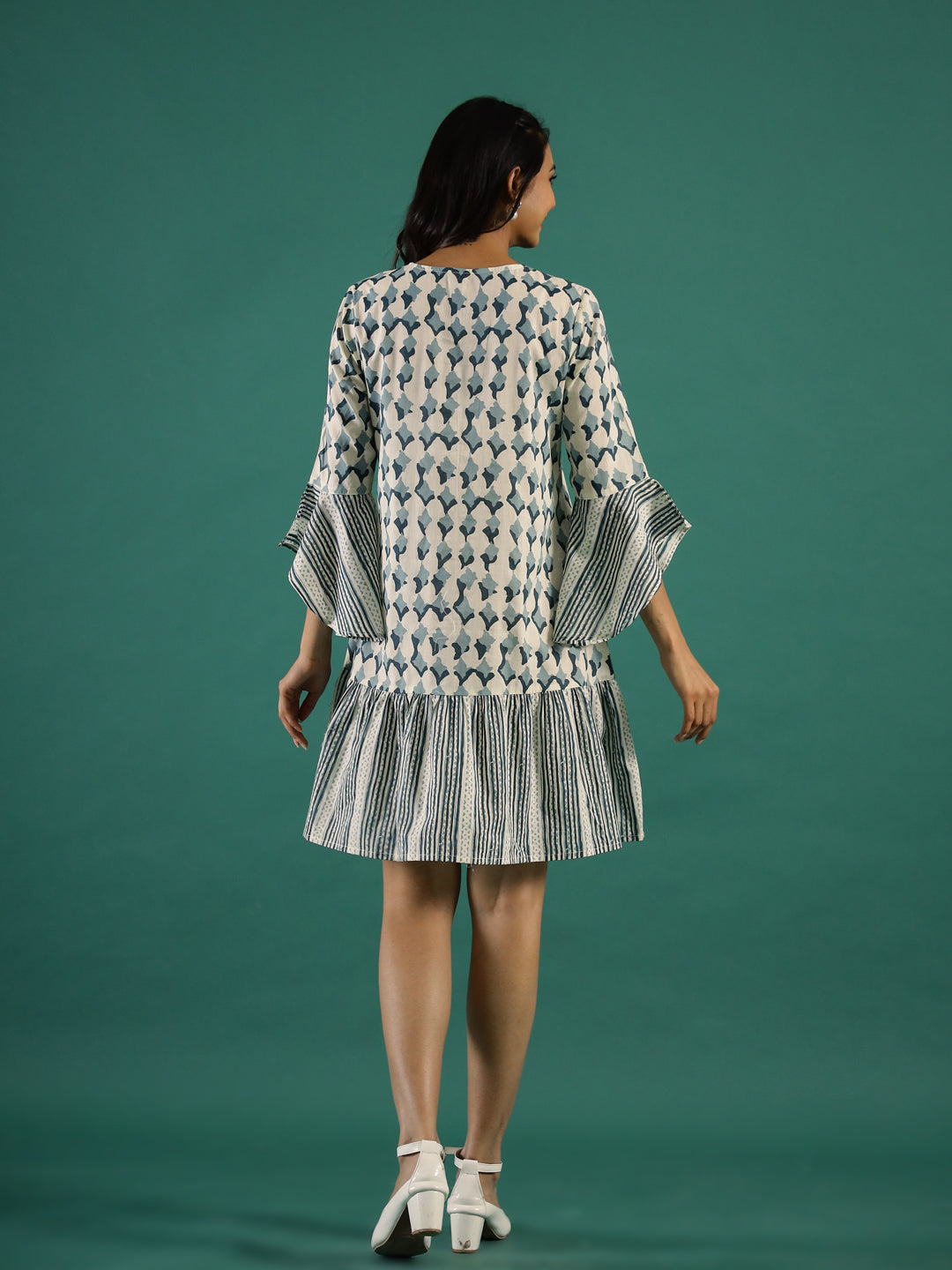 Ethnic Printed Cotton Dress For Women