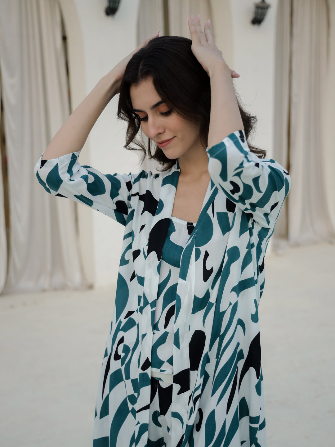 Set of 3 Printed Night Suit Set