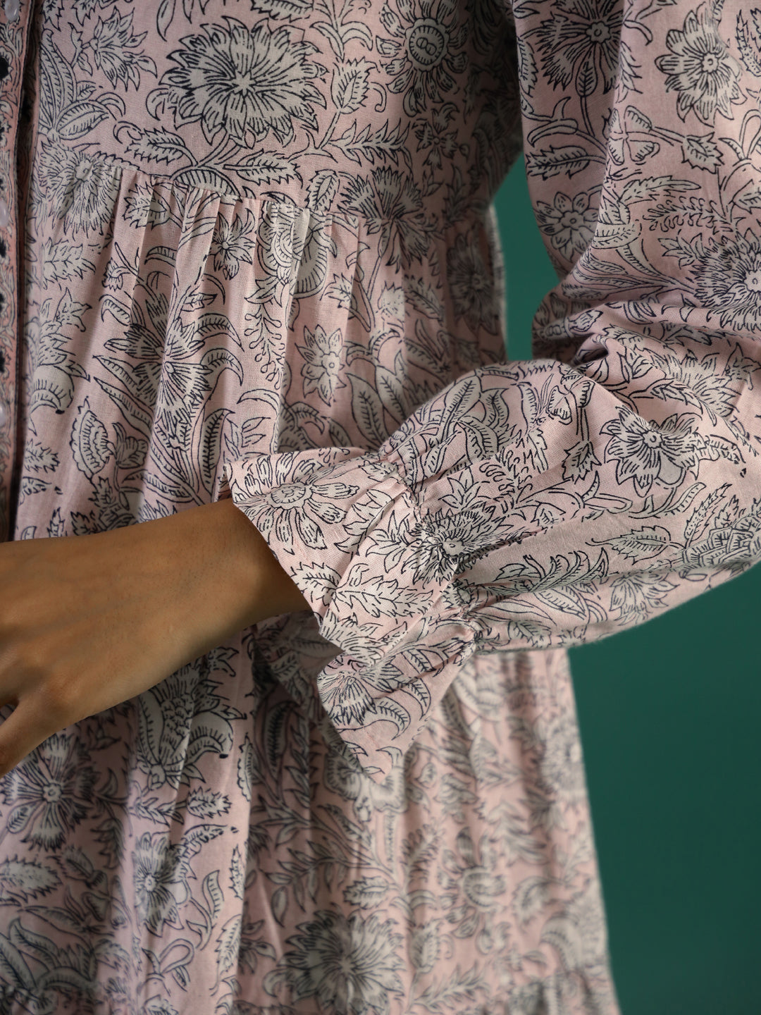 Floral Printed Cotton Dress For Women