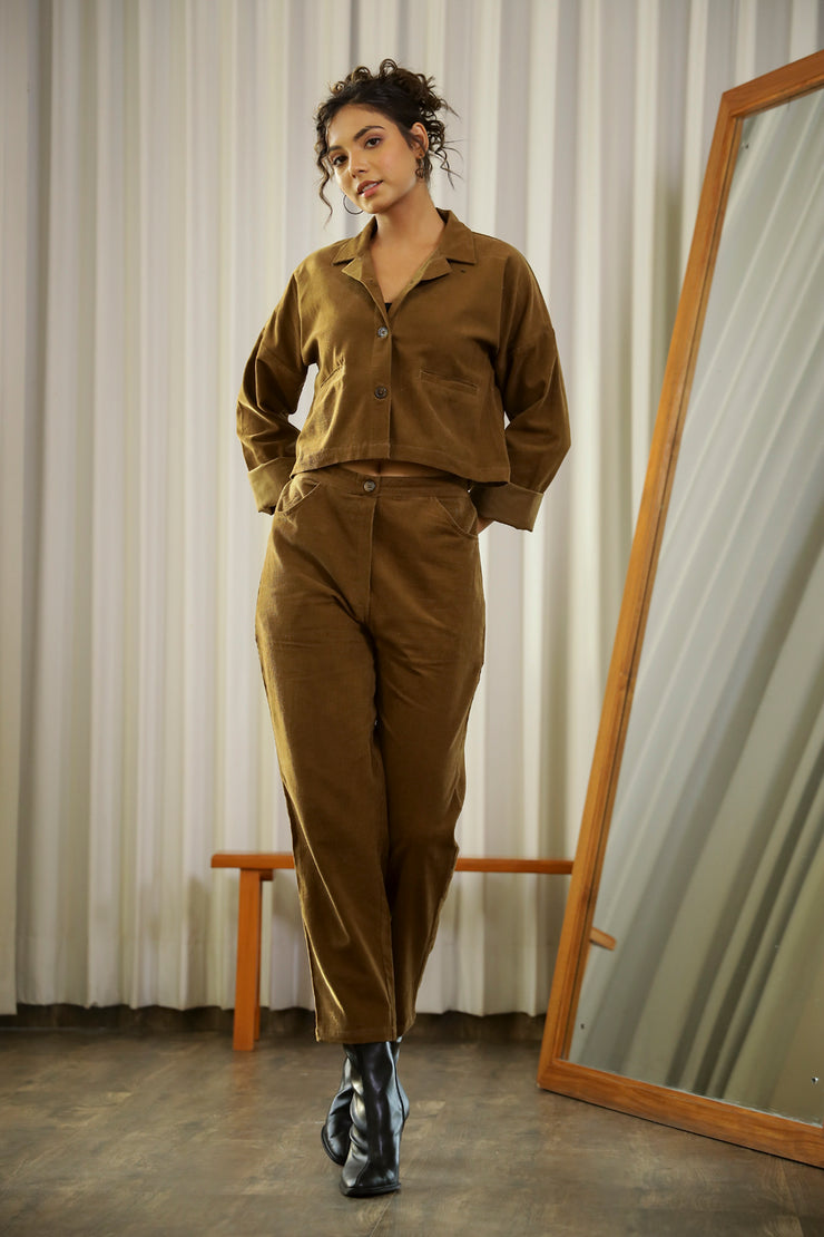 Brown Corduroy Co-ord Set