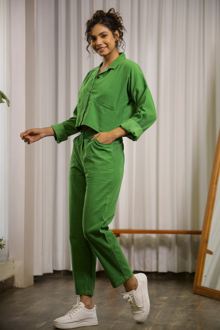 Green Corduroy Co-ord Set