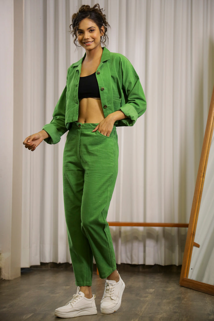 Green Corduroy Co-ord Set