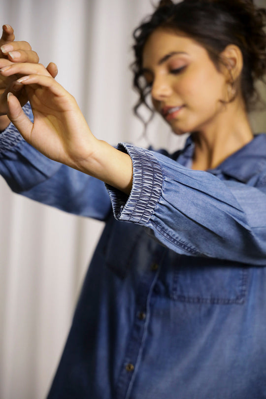 Dark Blue Cargo Denim Co-ord Set