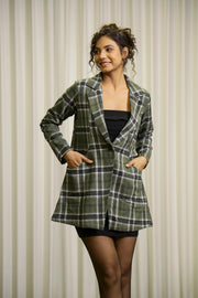 Green Checks Cotton Jacket