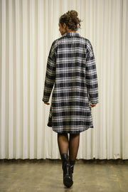 Black Checks Cotton OverCoat