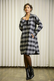 Black Checks Cotton OverCoat