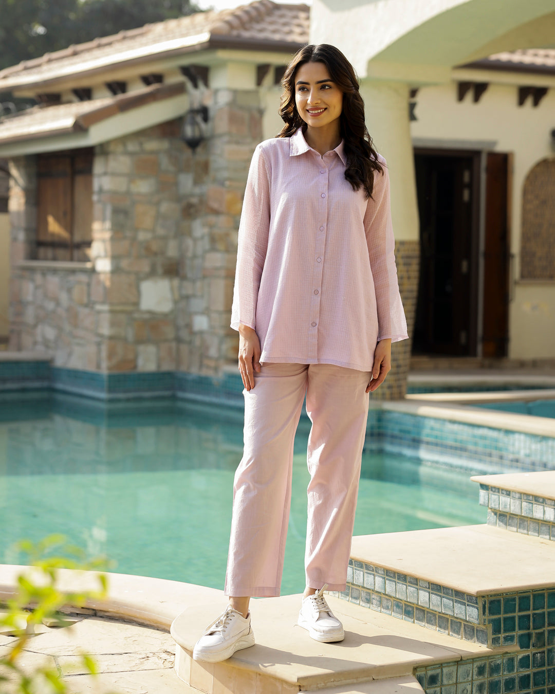 Solid Print Cotton kotadoriya Co-ords Set for Women - SanskrutiHomes 