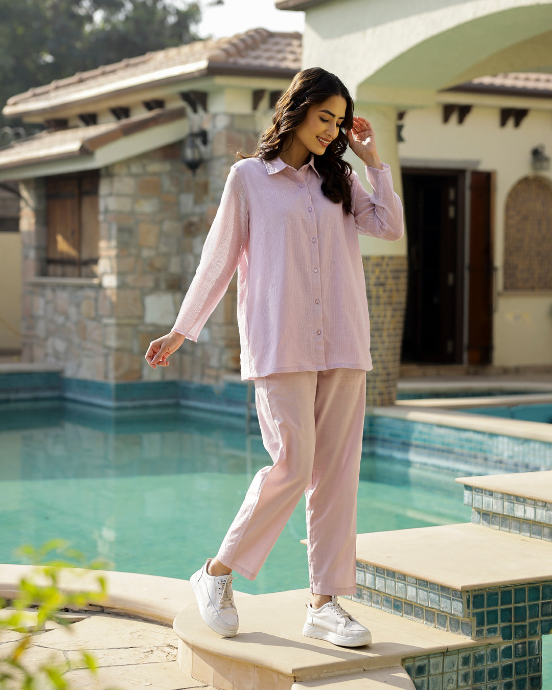 Solid Print Cotton kotadoriya Co-ords Set for Women - SanskrutiHomes 