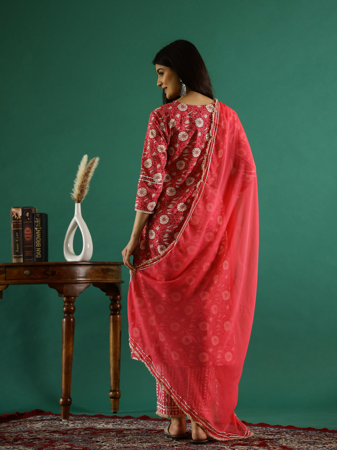 Floral Printed Pure Cotton Straight Kurta