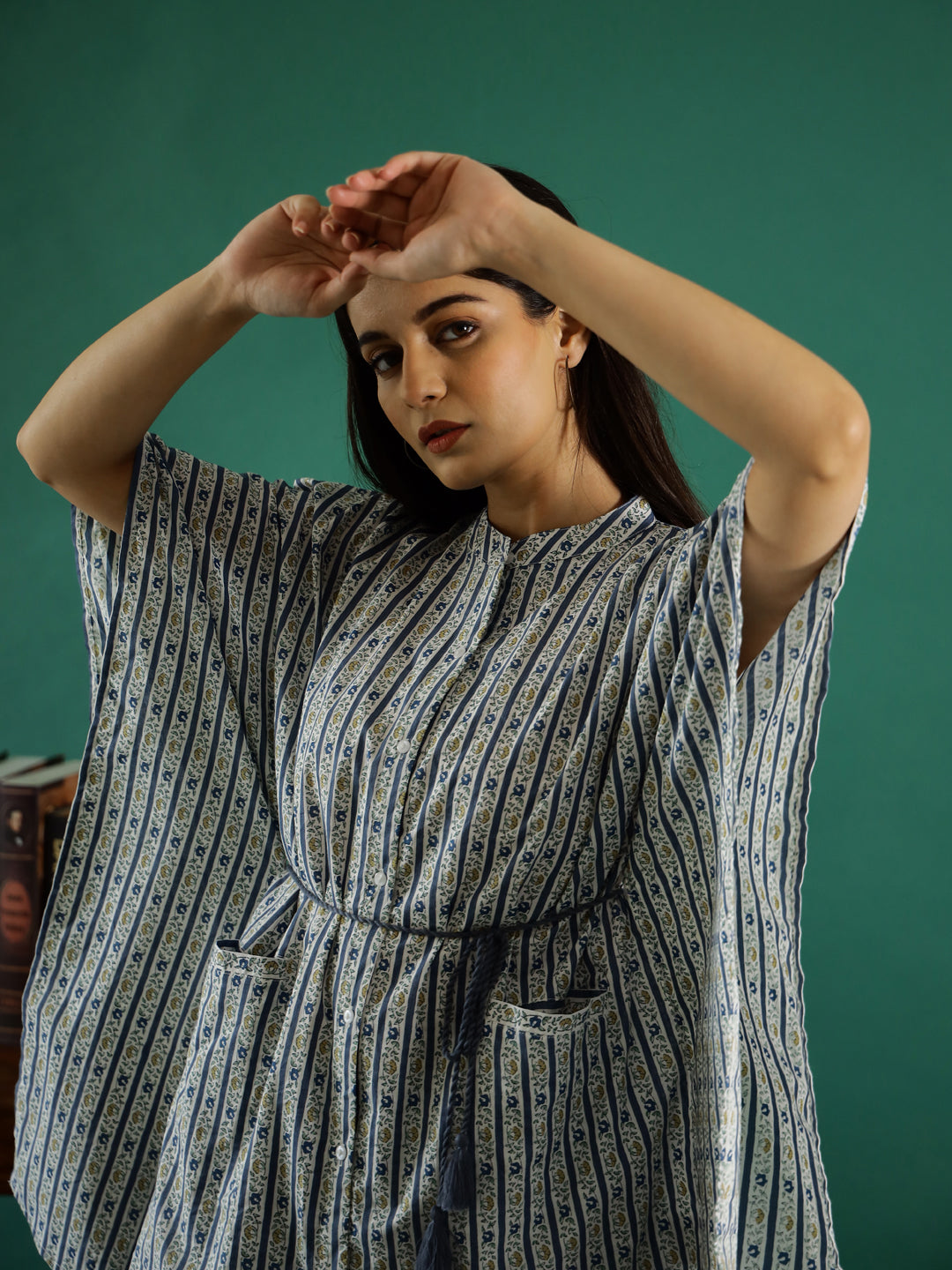 Grey Cotton Kaftan For Women