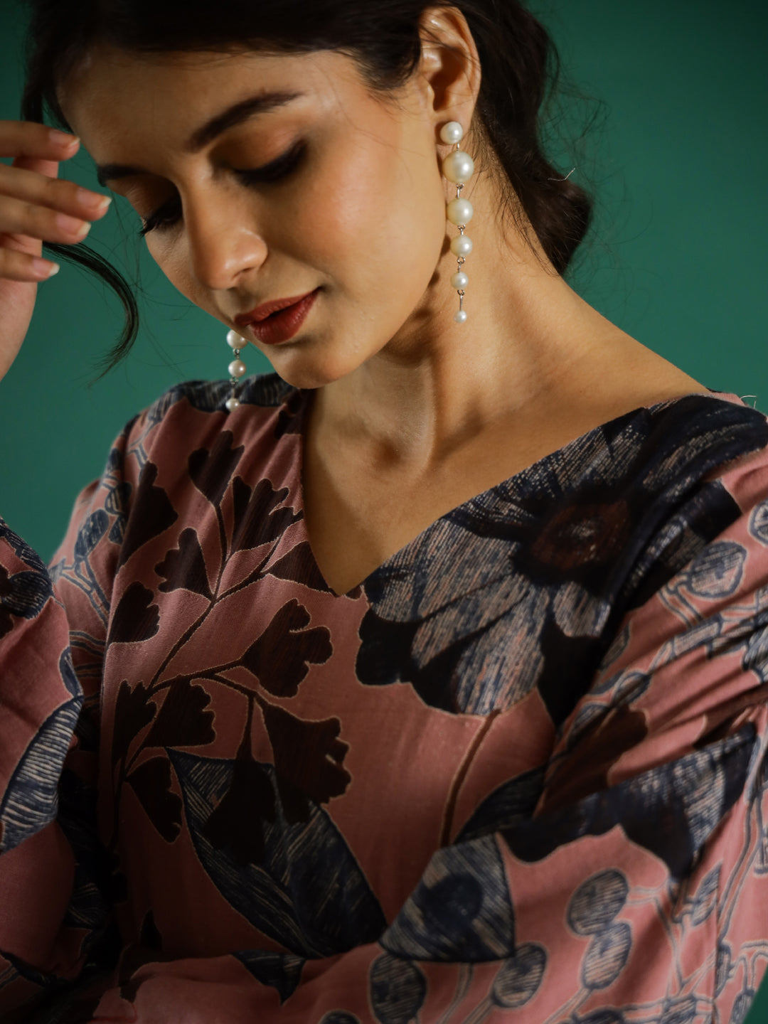 Brown Floral Printed Dress for Women